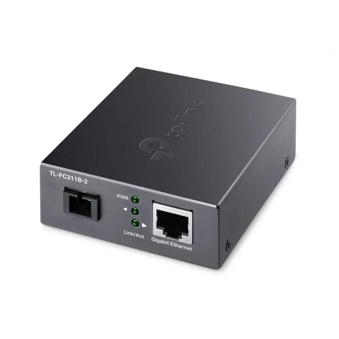 TP-Link Omada FC311B-2 Convertidor de Fibra a RJ45 - Velocidad hasta 1Gbps - Fibra hasta 2km - Auto Negociacion - Ethernet - Tecnologia WDM - Color Gr 1