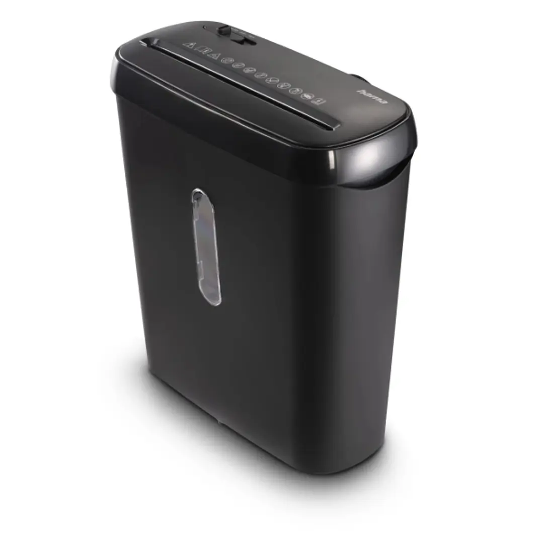Hama Basic S6 Destructora de Papel Manual - Potencia 150W - Deposito 8L - Destruye hasta 7 Hojas - Velocidad 2.8m/min - Corte en Tiras P-2 - 28.5x13.5 1