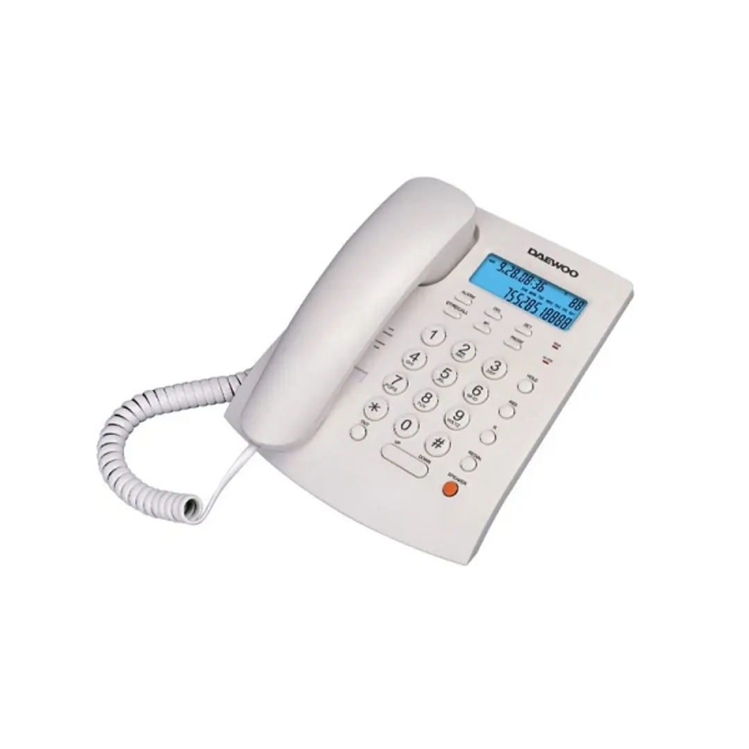 Daewoo Telefono de Sobremesa Supletorio - Altavoz Manos Libres - Pantalla LCD - Autodeteccion FSK/DRMF - Centralita - Calendario - Memoria de Contacto 1