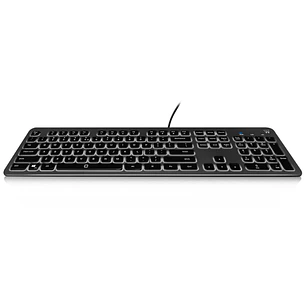 Ewent Teclado con Cable USB - Disposicion Inglesa QWERTY US - Retroiluminacion - Teclas de Bajo Perfil y Silenciosas - Cable de 1.5m - Color Negro