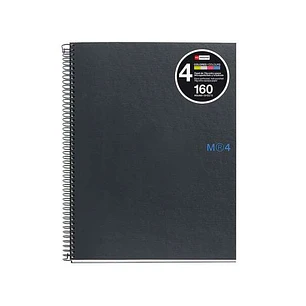 Miquel Rius Notebook4 Cuaderno de Espiral Formato A5 - 160 Hojas de 90gr Microperforadas con 2 Taladros - Cubiertas de Carton Extraduro - Cuadricula 5