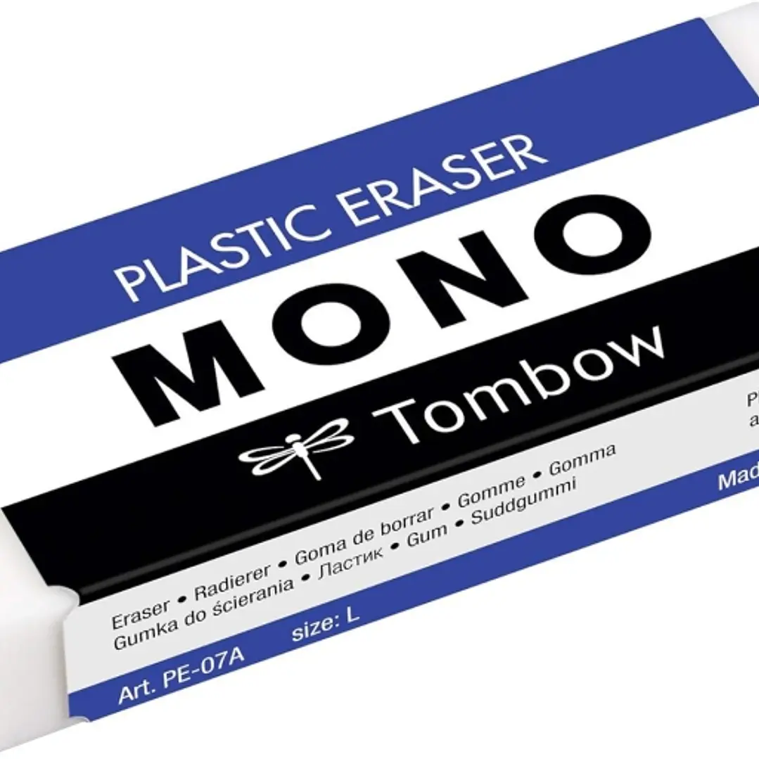 Tombow Mono Goma de Borrar Blanda - 38g - Formato L - PVC Libre de Ftalatos y Latex - Funda de Papel - Color Blanco 1