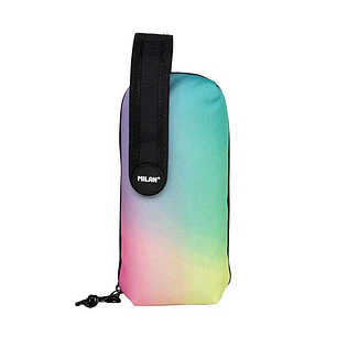 Milan Sunset Black Pack de 4 Estuches Portatodo con Contenido de Serie - Contenido: Goma de Borrar, 2 Sacapuntas, Lapiz de Grafito HB, 3 Boligrafos Ca