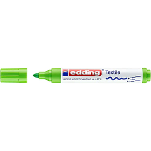 Edding 4500 Rotulador Permanente para Textil - Punta Redonda - Trazo entre 2 y 3mm - Olor Neutro - Secado Rapido - Color Verde Claro
