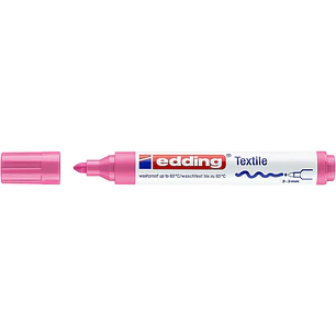 Edding 4500 Rotulador Permanente para Textil - Punta Redonda - Trazo entre 2 y 3mm - Olor Neutro - Secado Rapido - Color Rosa
