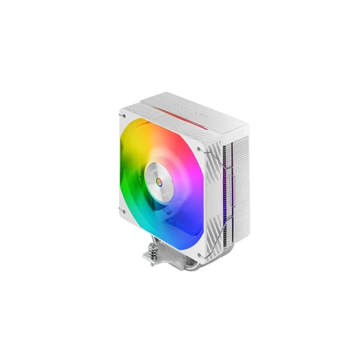 Mars Gaming MCPU-X4ARGB Disipador CPU con 220W de Potencia - Ventilador PWM de 120mm - Iluminacion ARGB - 4 Heatpipes HCT - Color Blanco 1