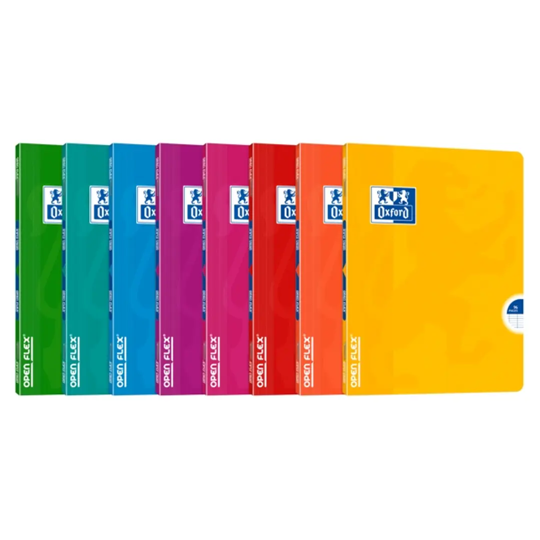 Oxford Openflex Libreta Grapada Tapa Plastico A5+ 48 Hojas Cuadricula Seyes con Margen - Resistente Tapa de Plastico - Flexibilidad Tanto al Abrir com 1