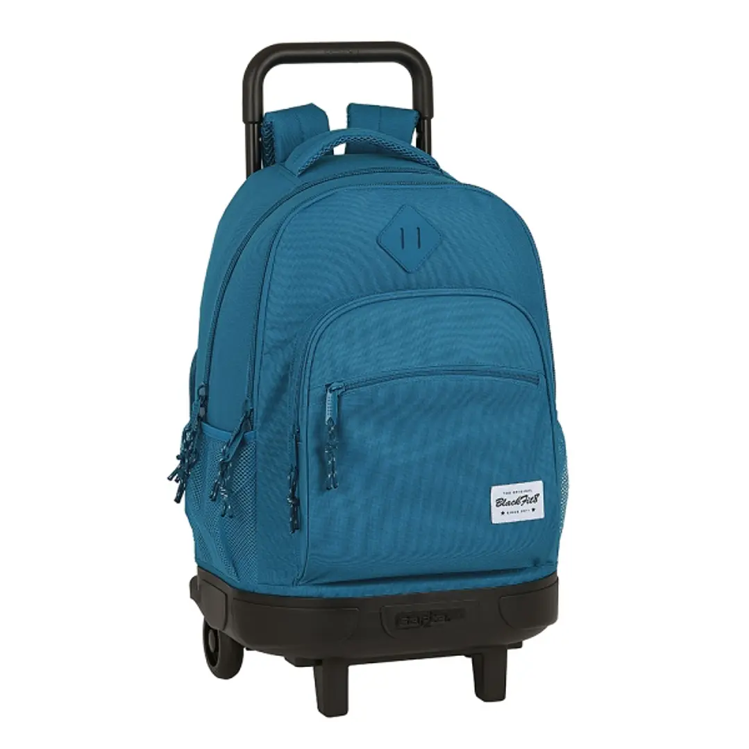 Safta Blackfit8 Egeo Mochila con Carro - Extraible - Portabotellas - Doble Cremallera - Hombreras Acolchadas - Asa Acolchada - Faldon Cubre Ruedas - T 1
