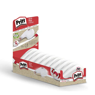 Pritt Eco Flex Roller Cinta Correctora 4.2mm x 10m - Cinta Reciclable - Correcciones Precisas - Aplicacion Ergonomica - Punta Flexible