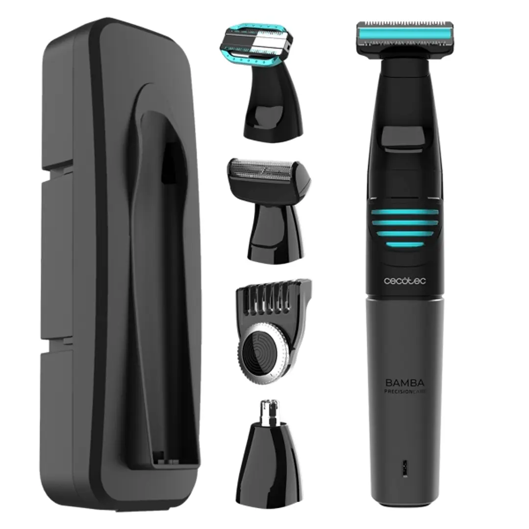 Cecotec PrecisionCare 5in1 Afeitadora Recortadora 5 en 1 - 500mAh - Cabezales Multifuncion - Peine Ajustable 1-10mm - IPX5 - Indicadores LED - Incluye 1