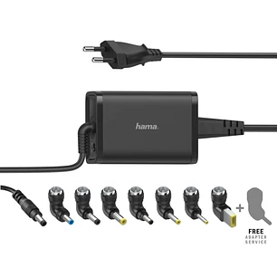 Hama Essential Fuente de Alimentacion Universal para Portatil - Potencia 65W - Voltaje 15-19V - Cable de Entrada 1.2m - Cable de Salida 1.15m - Color 