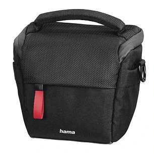 Hama Matera Funda para Camara - Poliester Reciclado - Asa para Cinturon - Compartimentos Separados para Objetivos - Asa de Mano - 13.5x9.5x12cm - Colo