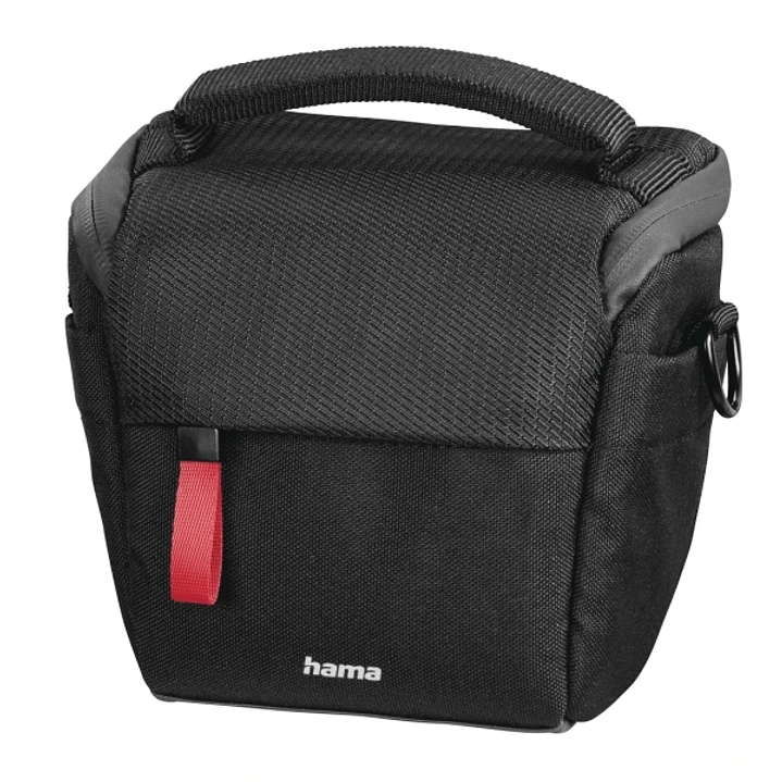 Hama Matera Funda para Camara - Poliester Reciclado - Asa para Cinturon - Compartimentos Separados para Objetivos - Asa de Mano - 13.5x9.5x12cm - Colo 1