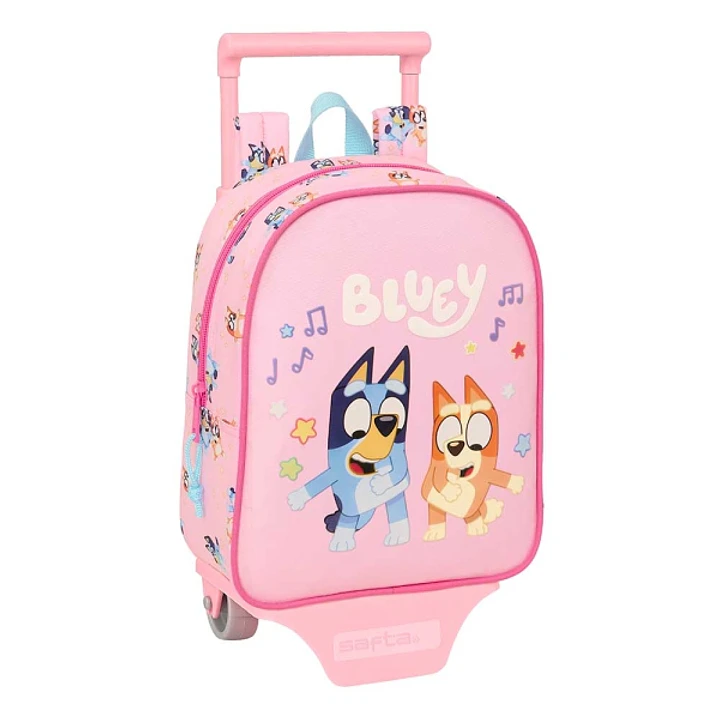 Safta Bluey Dance Mochila con Carro - Extraible - 6L - Tarjeta de Identificacion Personal - Asa de Mano - 22x27x10cm - Color Rosa 1