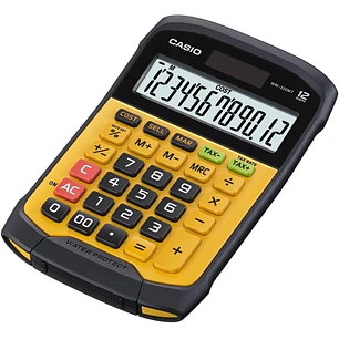 Casio WM-320T Calculadora de Sobremesa de 12 Digitos - Teclado Desprendible y Lavable IP54 - Pantalla Grande - Simbolos de Comando de Funcion - Alimen