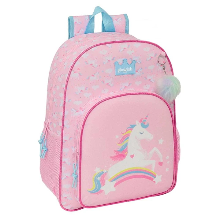 Safta Glowlab Kids Mochila Adaptable a Carro - Bolsillos Laterales - Doble Tirador - Hombreras Ergonomicas - Asa de Mano - Gran Capacidad - 330x140x42 1