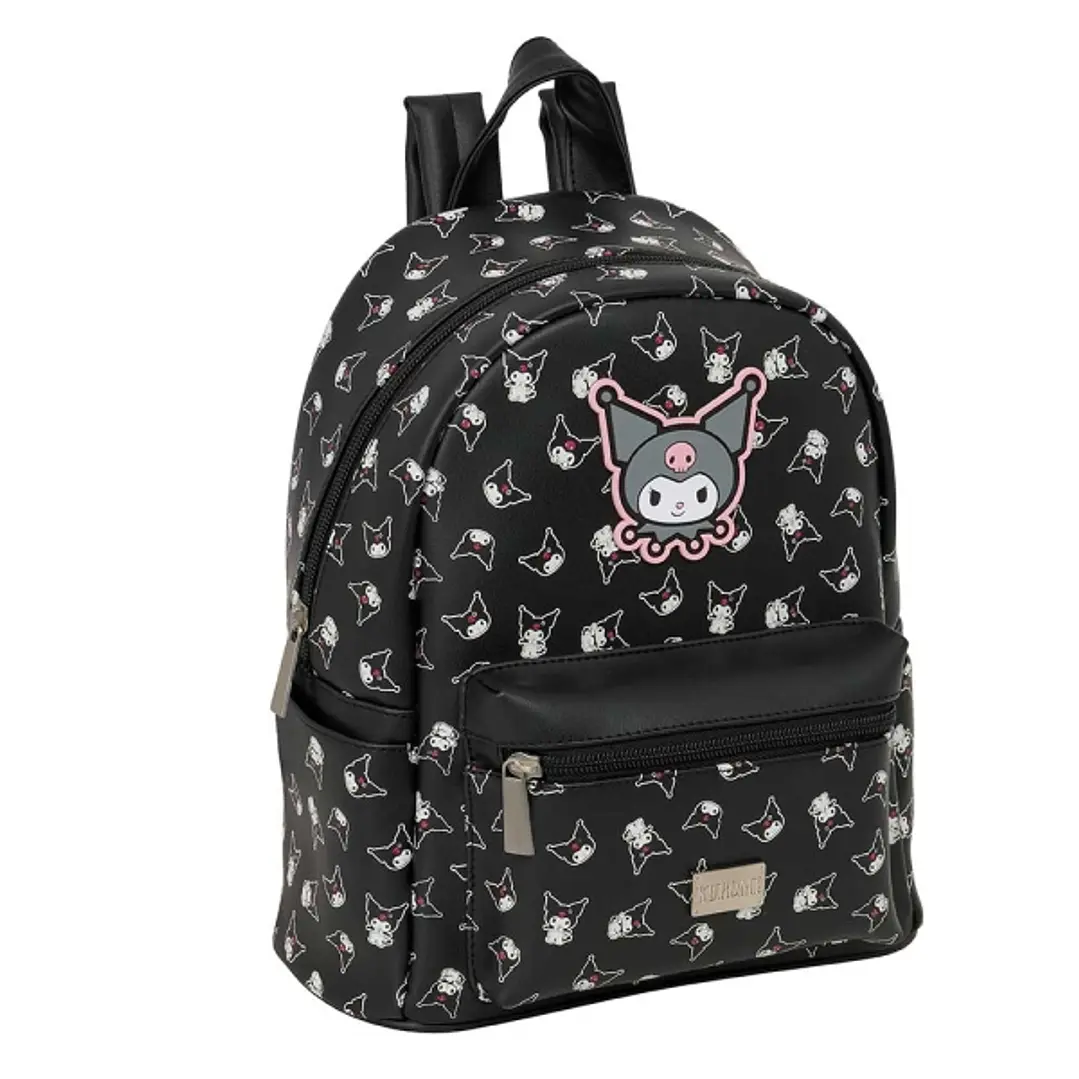 Safta Kuromi Mini Mochila - Bolsillo Frontal - Cremalleras con Doble Tirador - Bolsillo Lateral - Interior Forrado - Hombreras Ajustables - Asa Superi 1