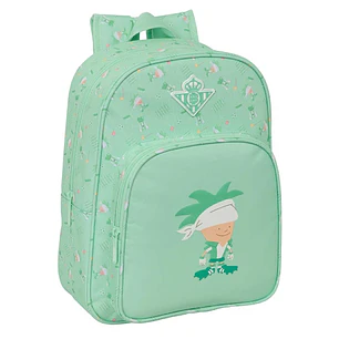 Safta Real Betis Balompie Preescolar Mochila Infantil - Portabotellas - Bolsillo Frontal - Adaptable a Carro - Hombreras Acolchadas - 26x34x11cm - Col