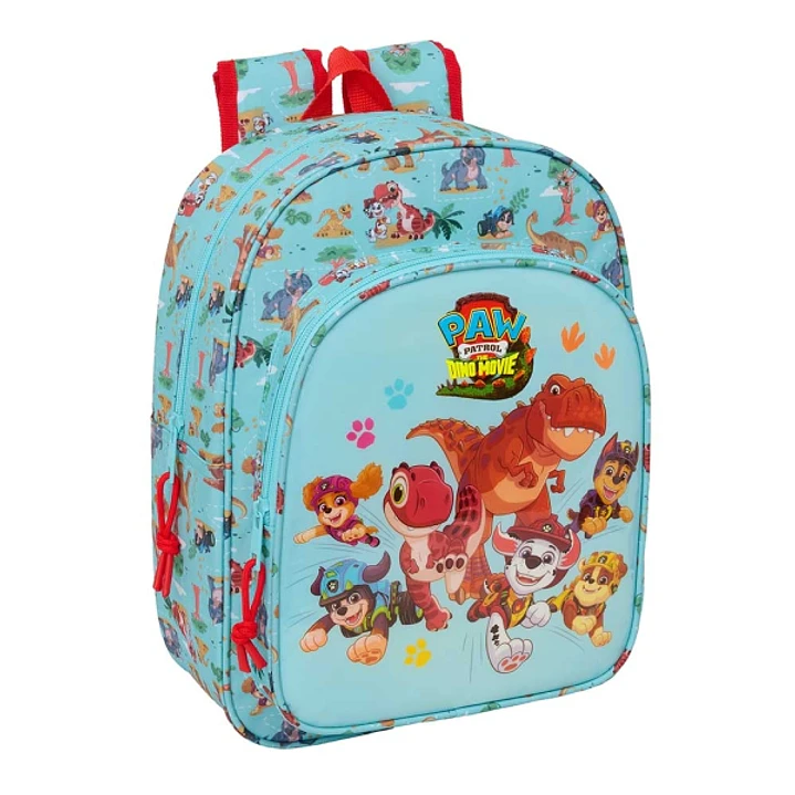 Safta Paw Patrol Dino Rescue Mochila Infantil - Portabotellas - Bolsillo Frontal - Adaptable a Carro - Hombreras Acolchadas - 26x34x11cm - Color Azul  1