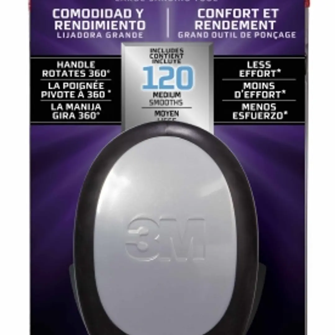 3M Pro Grade Precision Comfort & Performance Herramienta Manual de Lijado - Formato Grande - 9.3x17.7cm - Color Negro/Gris 1