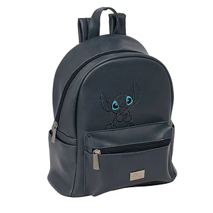 Safta Stitch Gray Mini Mochila - Bolsillo Frontal - Tirador Doble - Interior Forrado - Hombreras Ajustables - Asa Superior - 9L - 240x120x280mm - Colo