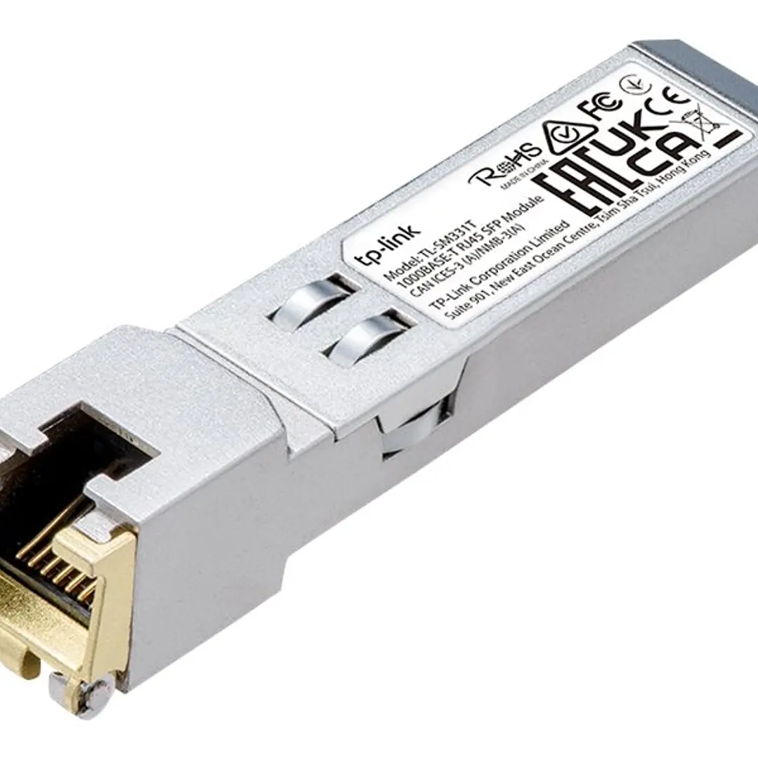 TP-Link Omada SM331T Modulo Transceptor SFP - 1000Base-T - Cable hasta 100m - Velocidad hasta 1.25Gbps - Conector RJ45 - Conexion en Caliente 1