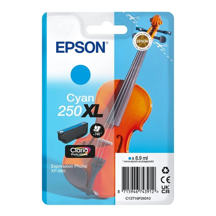 Epson 250XL Cyan Cartucho de Tinta Original - C13T16P24010 1