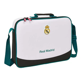 Safta Real Madrid Equipacion 26/27 Maletin con Cremallera - Bandolera Ajustable - Asa Forrada - Doble Tirador - Fondo Semirigido - 38x28x6cm - Color B