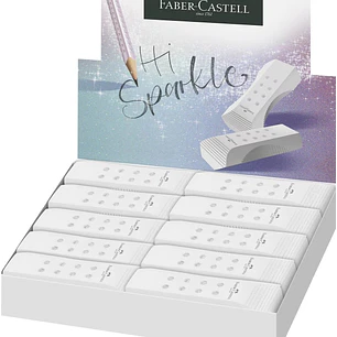 Faber-Castell Sparkle RollOn Goma de Borrar - Libre de PVC - Bajo Residuo - Color Blanco