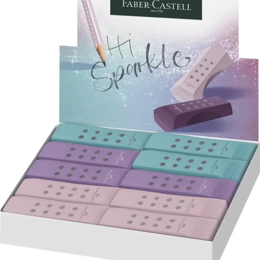 Faber-Castell Sparkle RollOn Goma de Borrar - Libre de PVC - Bajo Residuo - Colores Surtidos 1