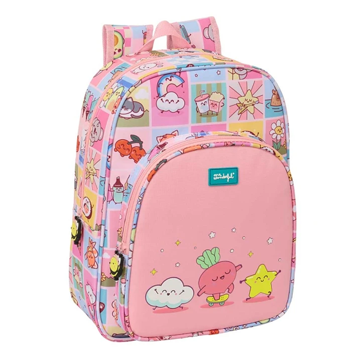 Safta Mr. Wonderful Comic Mochila Infantil - Portabotellas - Bolsillo Frontal - Adaptable a Carro - Hombreras Acolchadas - 26x34x11cm - Color Rosa 1