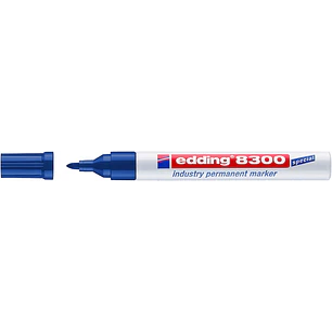 Edding 8300 Rotulador Permanente Industrial - Punta Redonda 1.5-3mm - Tinta Resistente al Desgaste, Roce y Luz - Color Azul