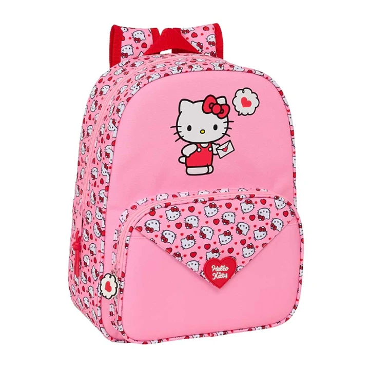 Safta Hello Kitty Mochila Infantil - Adaptable a Carro - Portabotellas - Hombreras Acolchadas - Bolsillo Frontal - 10L - 260x110x340mm - Color Rosa 1