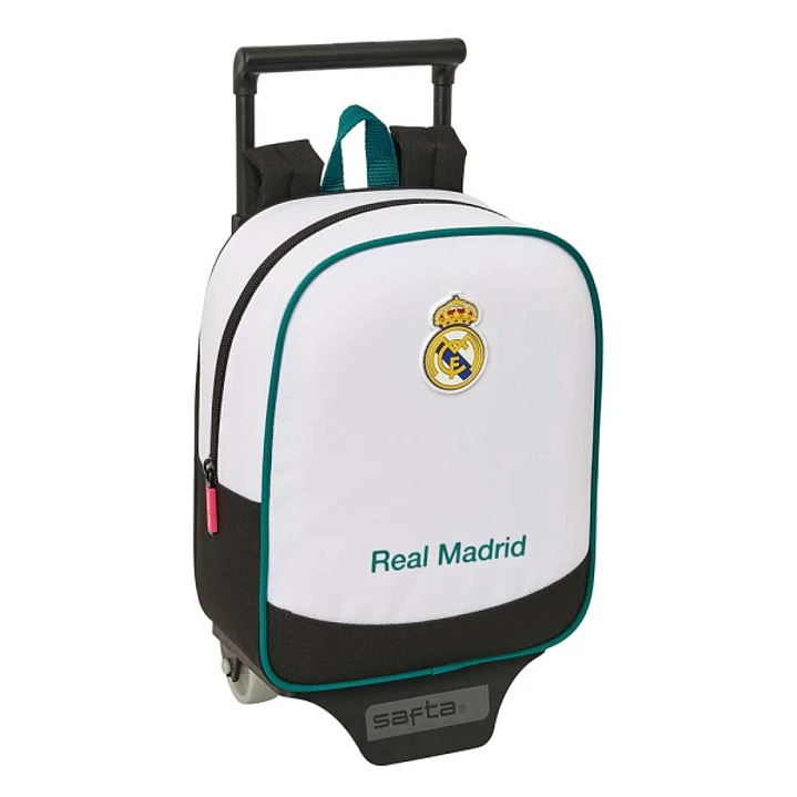 Safta Real Madrid Equipacion 26/27 Mochila con Carro - Extraible - 6L - Tarjeta de Identificacion Personal - Asa de Mano - 22x27x10cm - Color Blanco y 1
