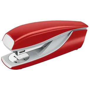 Petrus 635 WOW Grapadora Metalica + Caja de 200 Grapas - Hasta 30 Hojas - Extraegrapas Integrado - Grapado Cerrado, Abierto y Clavado - Color Rojo