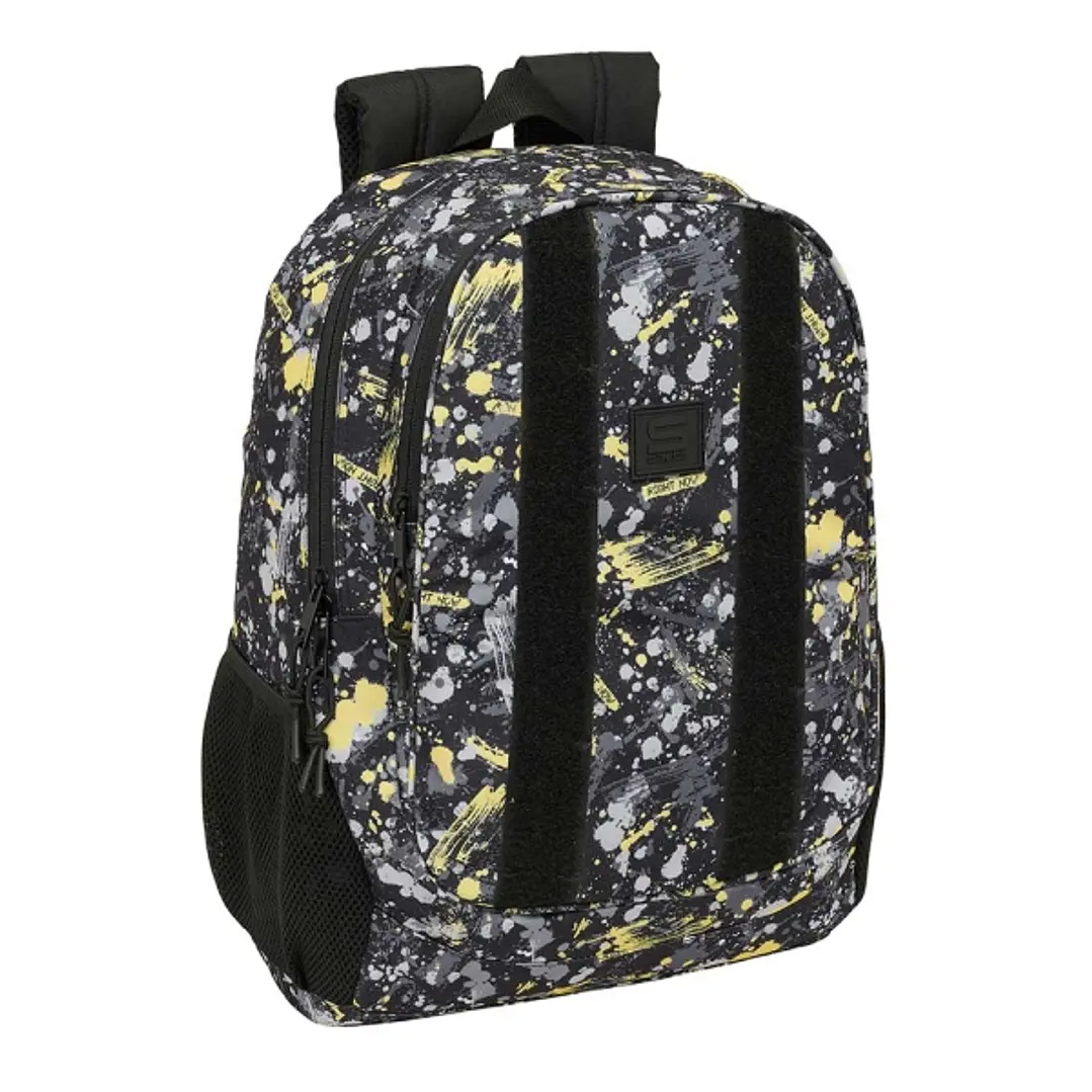 Safta Graffiti Splash Mochila Adaptable a Carro - Portabotellas - Dos Compartimentos Grandes - Tirador Doble - Hombreras Ergonomicas y Acolchadas - As 1