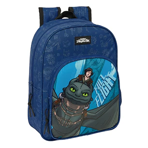 Safta Como Entrenar a Tu Dragon Mochila Infantil - Adaptable a Carro - Portabotellas - Hombreras Ergonomicas - Bolsillo Frontal - 10L - 260x110x340mm 