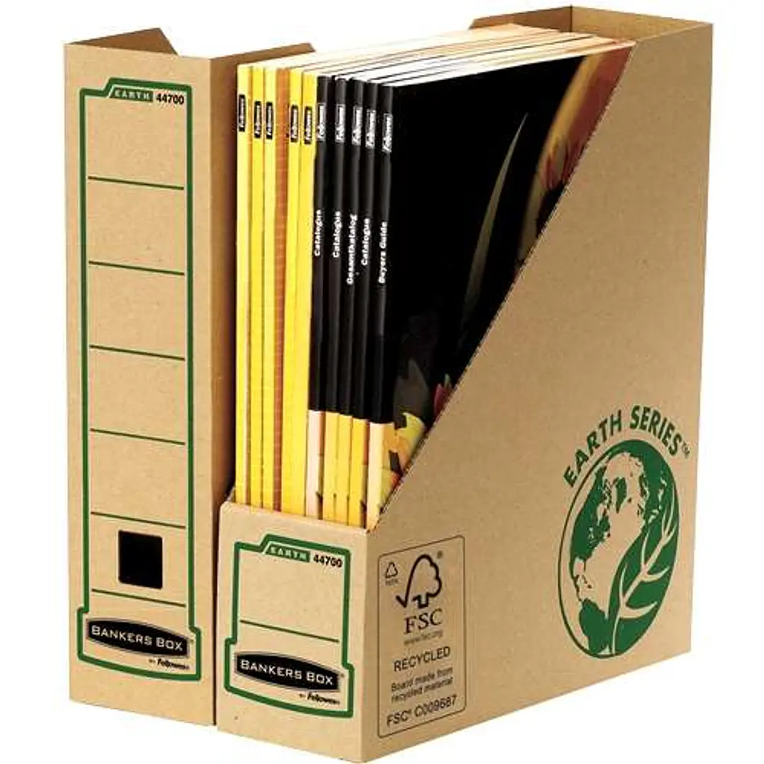 Fellowes Bankers Box Earth Revistero A4 - Carton Reciclado Certificacion FSC - Color Marron 1