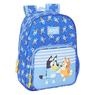 Safta Bluey Let'S Play Mochila Infantil - Adaptable a Carro - Portabotellas - Hombreras Ergonomicas - Bolsillo Frontal - 10L - 260x110x340mm - Color A