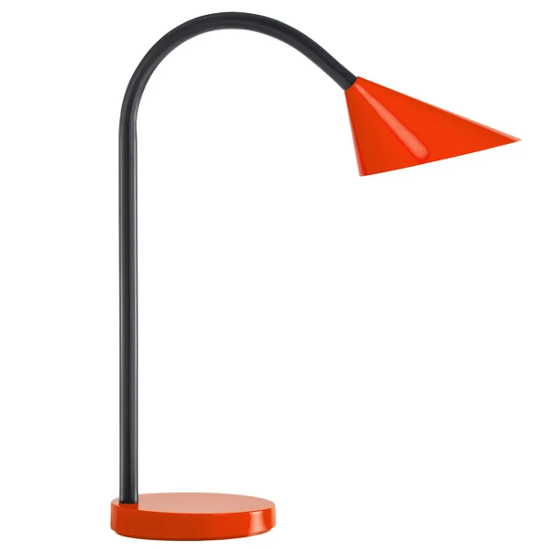 Unilux Lampara de Escritorio Sol - Diseño Moderno y Elegante - Luz LED de Bajo Consumo - Brazo Flexible para Ajustar la Direccion de la Luz - Color Ro 1