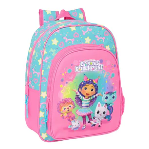 Safta Gabby's Dollhouse Confetti Mochila Infantil - Adaptable a Carro - Portabotellas - Hombreras Ergonomicas - Bolsillo Frontal - 10L - 260x110x340mm