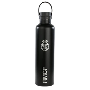 Safta Real Madrid Botella Reutilizable 1L - Doble Pared - Base de Silicona - Acero Inoxidable - Tapon a Rosca con Asa - 12H Caliente / 24H Frio - 31.5