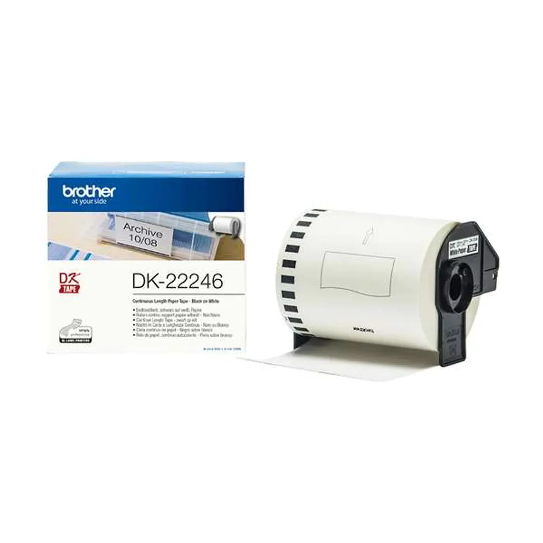 Brother DK22246 - Etiquetas Originales de Tamaño personalizado - Ancho 103mm x 30,48 metros - Texto negro sobre fondo blanco 1
