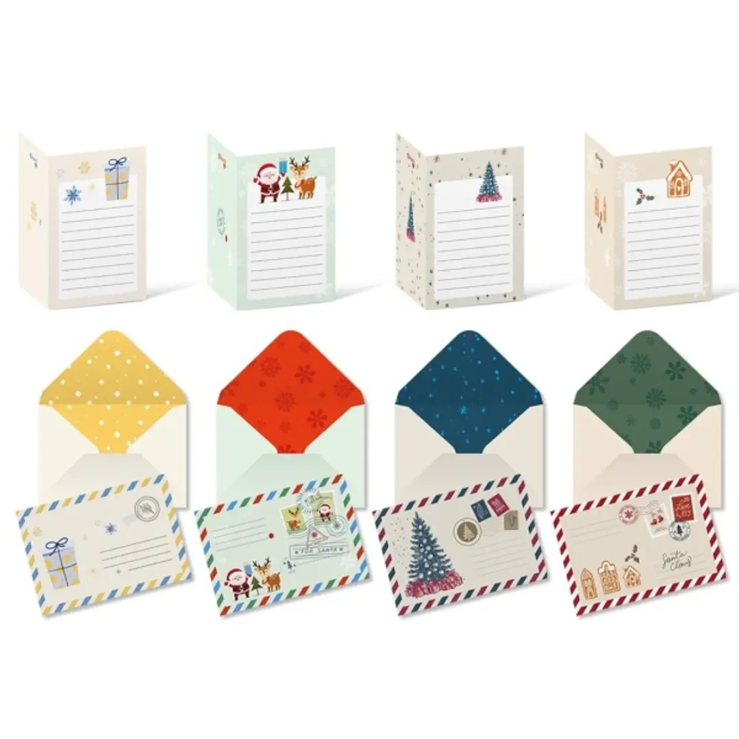 Bismark Pack de 24 Tarjetas de Felicitacion Navideña con Sobre - Tamaño Tarjeta 11.5x17.5cm - Diseños Variados 1
