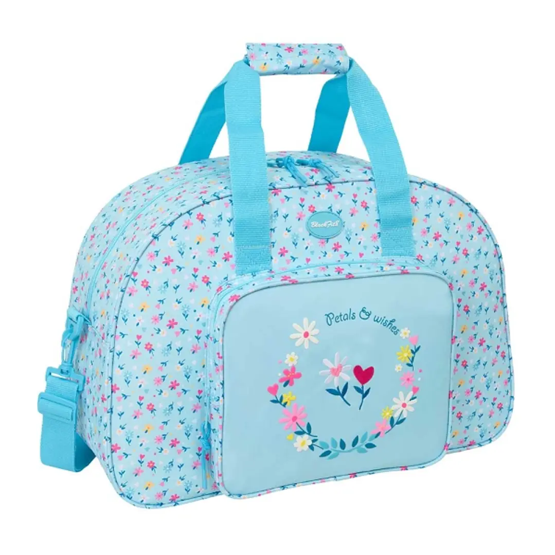 Safta Blackfit8 Petalos Bolsa de Deporte - Bandolera Ajustable - Bolsillo Frontal - Cremallera con Doble Tirador - Tacos en la Base - 48x33x21cm - Col 1