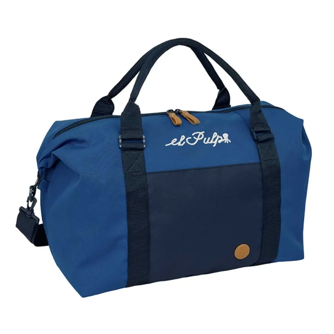 Safta el Pulpo Bolsa de Fin de Semana - Bandolera Ajustable - Bolsillo Frontal - Cremallera Bidireccional - Asas de Mano - 50x29x22cm - Color Azul Mar 1