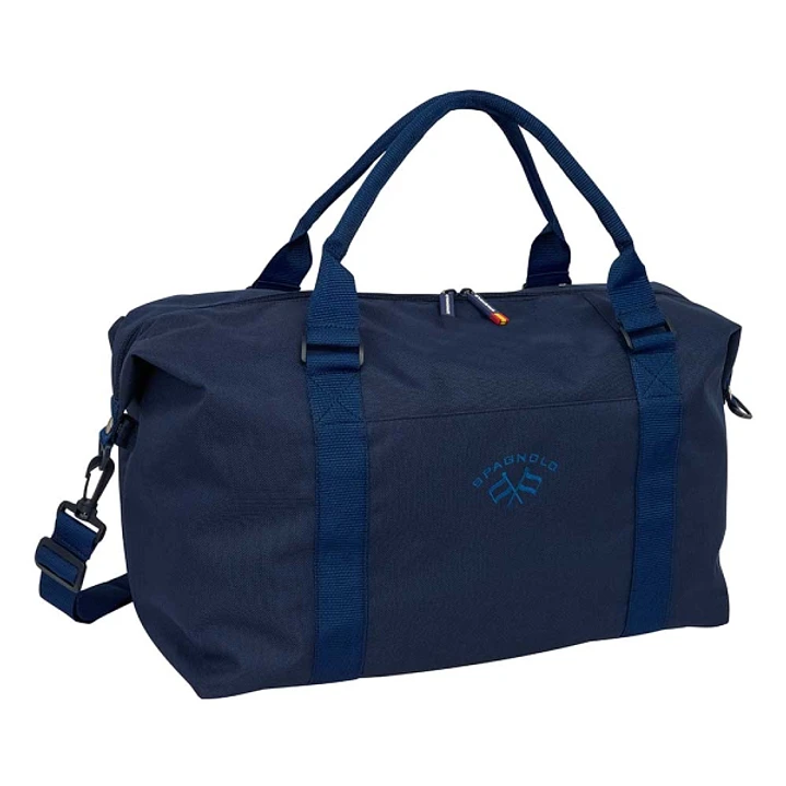 Safta Spagnolo Bolsa de Fin de Semana - Bandolera Ajustable - Bolsillo Frontal - Cremallera Bidireccional - Asas de Mano - 50x29x22cm - Color Azul Noc 1