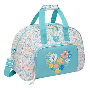 Safta Moos Fiori Bolsa de Deporte - Bandolera Ajustable - Doble Cremallera - Tacos Protectores Base - Fondo Extraible - Material Reciclado - 33L - 480