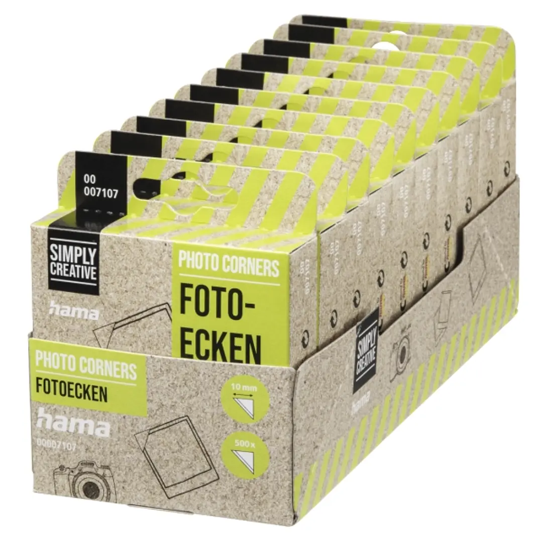 Hama Pack de 500 Esquinas Adhesivas para Foto - Borde 10mm - Polipropileno - Color Transparente 1