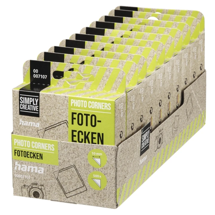 Hama Pack de 500 Esquinas Adhesivas para Foto - Borde 10mm - Polipropileno - Color Transparente 1